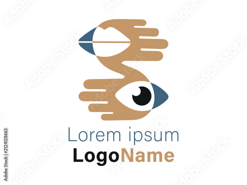 Abstraktes Hände Logo für Logopädie und Kommunikation