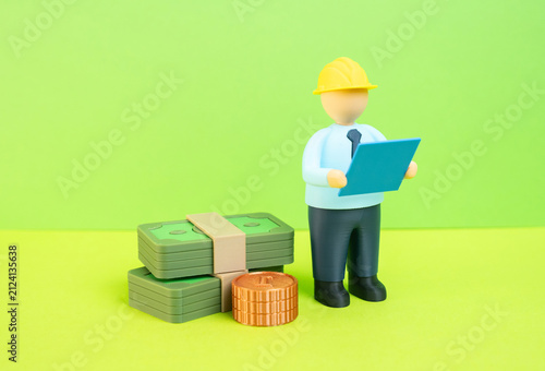Obraz na plátně Engineer and money