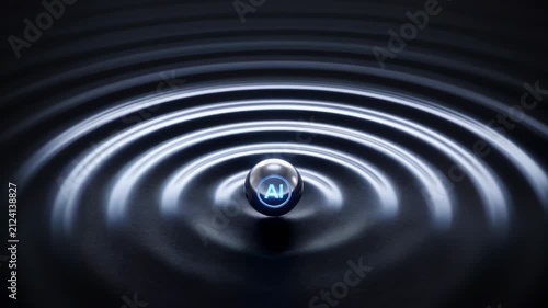water droplet creating ripples in dark background for abstract design