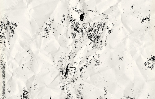 Abstract White Textured Plaster Background with Black Distressed Grunge Accents