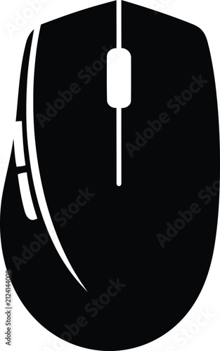 Silhouette vector computer mouse icon for modern digital interface design