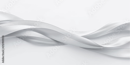 Abstract White Smoke Wave Background with Flowing Curves Light Gray Texture Futuristic Vector Design and Elegant Soft Pattern for Modern Business Wallpaper Illustration