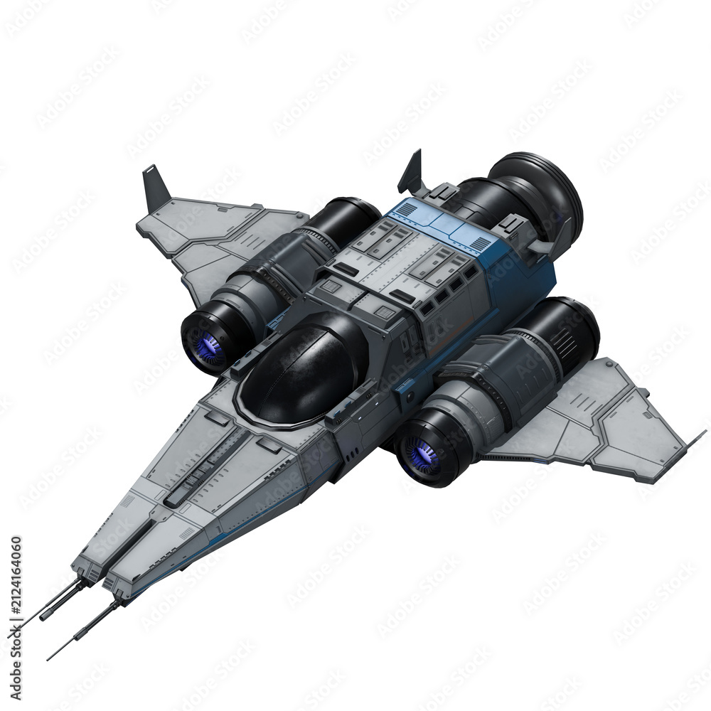 Fototapeta premium Futuristic Spaceship Sci Fi Vessel