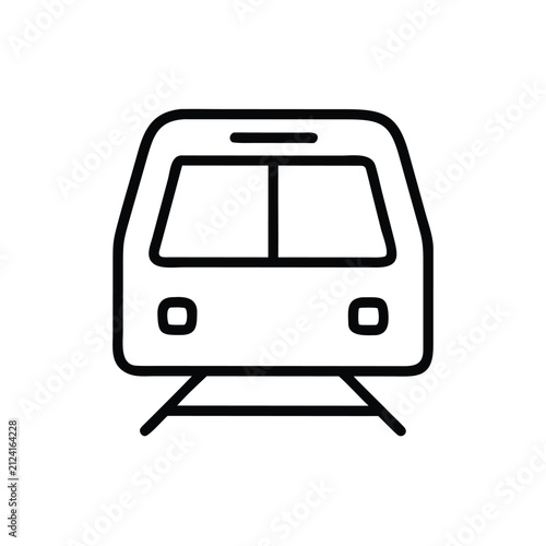 Modern subway train car icon for public transport ui.