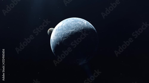 Approaching an Exoplanet With Orbiting Moon