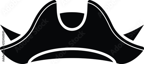 Silhouette vector pirate hat icon for nautical adventure themed design