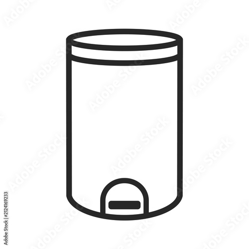 Round trash bin with pedal line