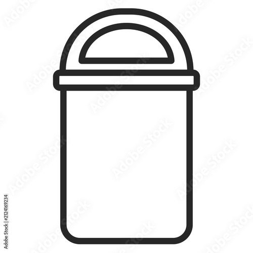 Trash bin with dome lid line