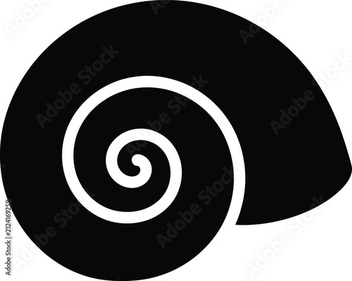 Silhouette vector shell spiral ocean sea marine life nature design