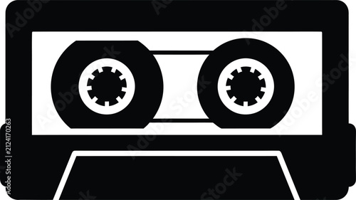 Silhouette vector vintage audio music cassette tape recording media equipment design