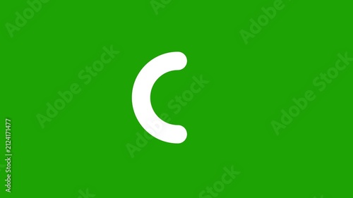 C Periodic Table Element Tile Animated Overlay Alpha Channel 4K, C alphabet text design with on green screen background, C Letter Initial Logo Design