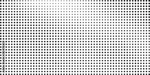 Halftone dot pattern vector, black and white pop art background, abstract comic book texture for graphic design