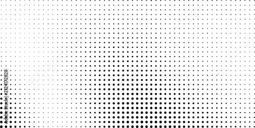Halftone dot pattern vector, black and white pop art background, abstract comic book texture for graphic design