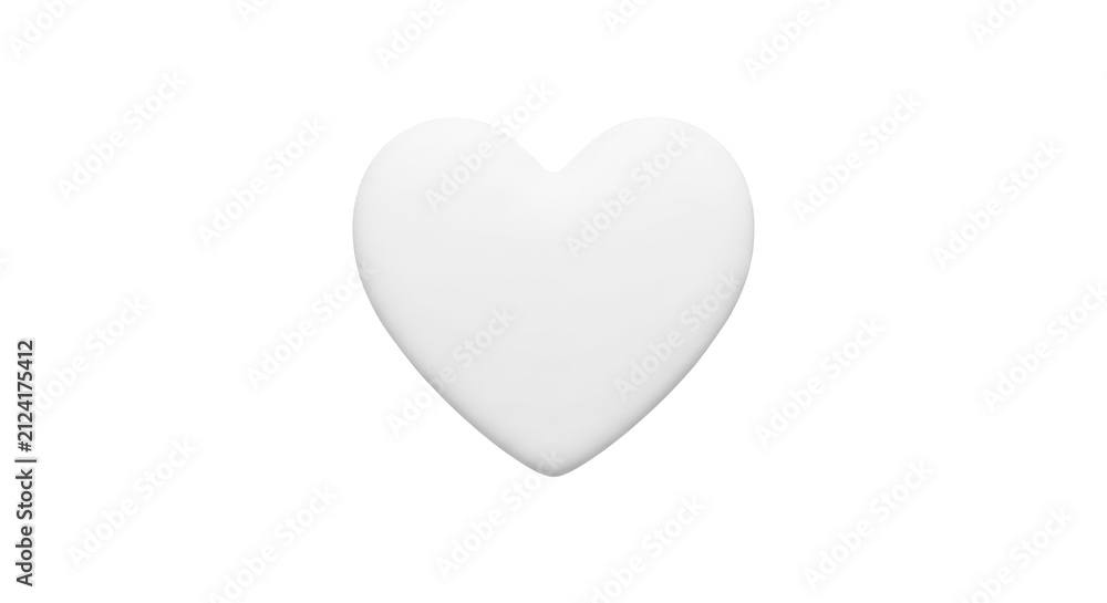 Fototapeta premium Simple white heart shape icon