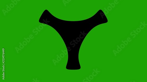 Clean black Organic Motion Graphic Element with Green Screen Chroma Key for Professional Video Editing, Visual Effects, Broadcast and Design Projects, green screen
