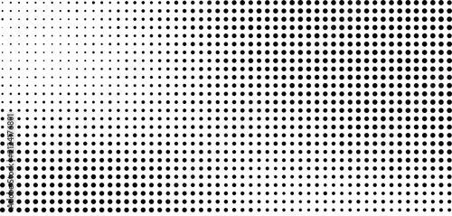 Halftone dot pattern vector, black and white pop art background, abstract comic book texture for graphic design