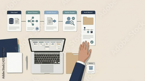 Data Governance Workflow with AI Processing, Human Review, and Audit Trail