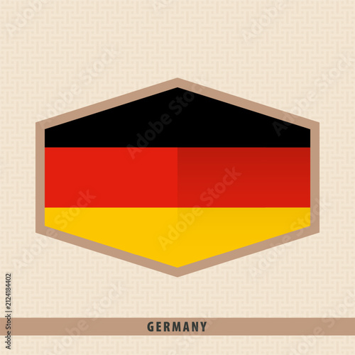 Germany Flag Hexagon Badge. Modern Geometric Emblem.