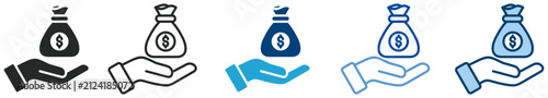 Profit icon set multi style icon set collection vector illustration