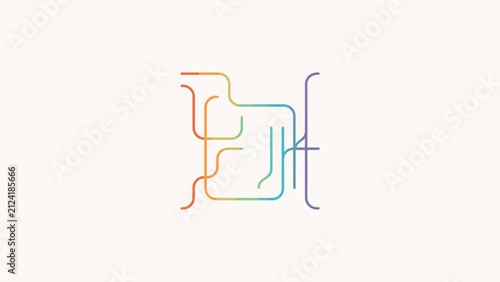 Photonic chip illustration with gradient waveguides – Ideal for optical computing, modern microchips, or laser technology.