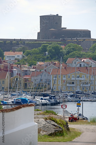 Картината върху платно Carlsten Fortress rising above the town of Marstrand
