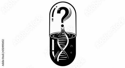 Uncertainty surrounding genetic research and medical breakthroughs within a capsule.