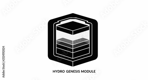 Abstract hexagonal graphic representing layered technology or data.
