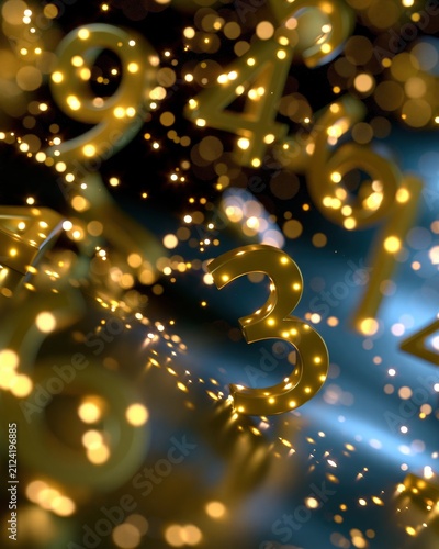 Golden Numbers Glow and Dance in a Dark Mystical Space