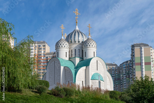 View of St. Nicholas Cathedral on a sunny July morning. Krasnogorsk, Moscow region