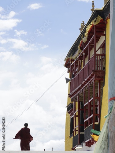 Buddhist monk at Thiksey monastery in Ladakh, India