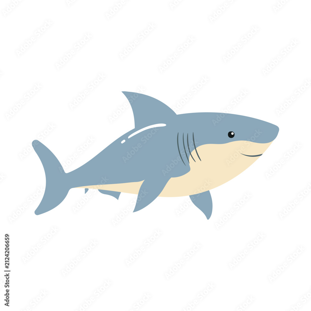 Obraz premium Cute Cartoon shark Illustration