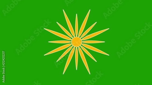 Sun spinning around cartoon animation, sun rays, sunshine seamless loop animation, Luma matte, alpha channel, Summertime, Sunrise and sunset, Solar system center simple cartoon