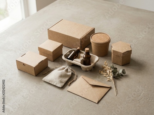 Minimalist beige package designs