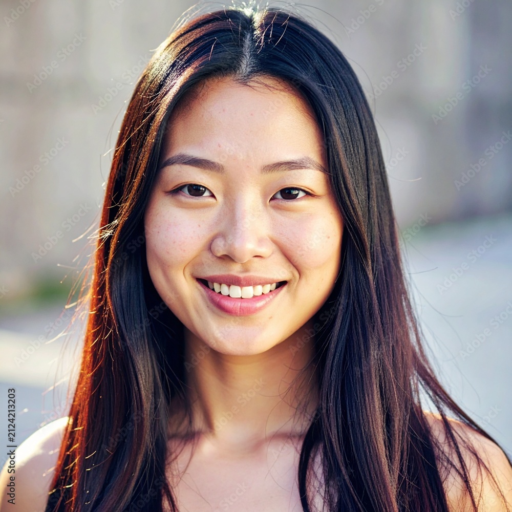 Obraz premium close up portrait of beautiful asian teenager girl