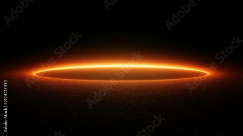 Circular glowing light ring isolated on black background, abstract energy flow, dynamic movement, vibrant illumination