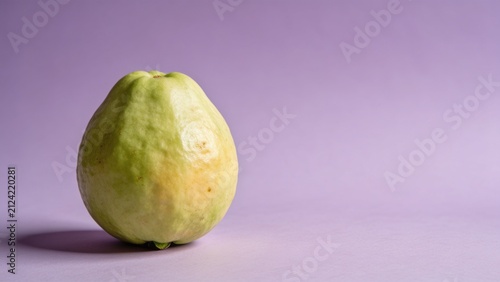 Minimalist close-up of a ripe papaya fruit against a soft purple gradient background