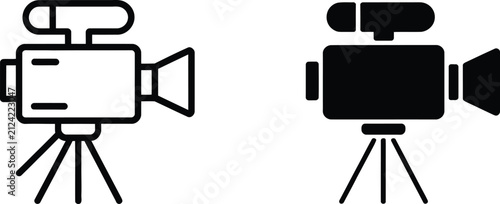 Handheld camcorder silhouette vector illustration