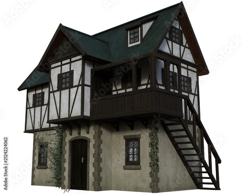 Render of a historical-style European building in 3d.