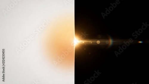 Foto Abstract background with a bright light flare transitioning from a white side to