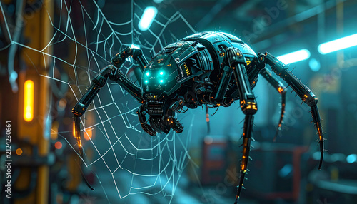 The Image Shows A Large Spider With A Futuristic Design On Its Body The Ocr