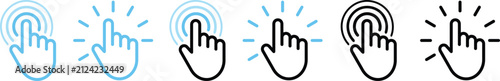 Set of hand cursor icons for website design and user interface interaction elements