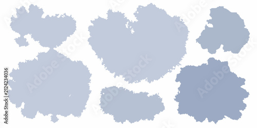 Obraz na plátně blue watercolor cloud splotches on white background splotch artistic abstract pa