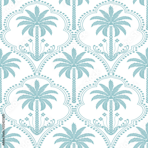 Tropical Palm Tree Ornamental Seamless Pattern