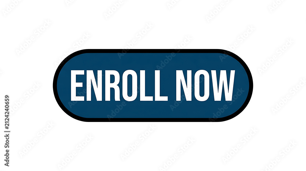 Fototapeta premium Enroll now button in blue color