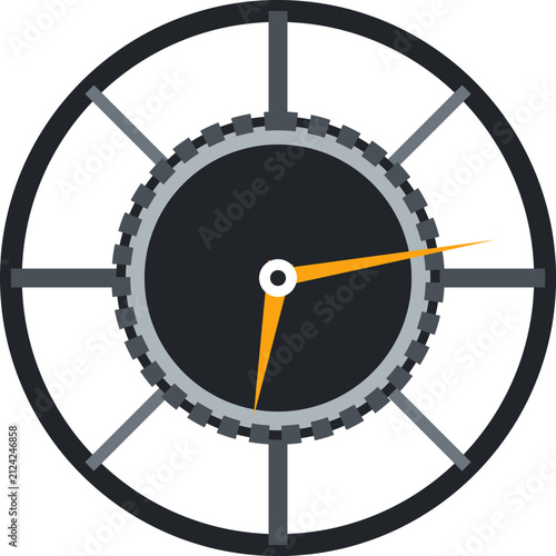 Wall clock icon set with 10 black and white vector designs, perfect for time, UI, apps, branding, and print.