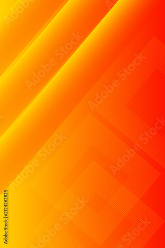 Abstract orange and red background with diagonal stripes and geometric square lines