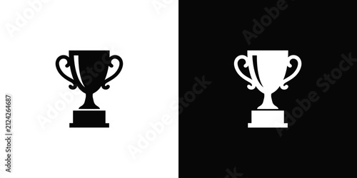 Canvastavla Winner trophy cup icon representing victory achievement success championship award prize competition winning recognition excellence performance and goal attainment in clean vector graphic