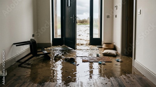 Flooded Home Interior After Water Damage