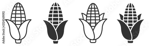 corn icon set vector illustration on transparent background