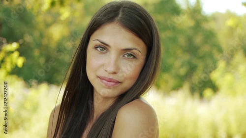 portrait beautiful young woman green dill